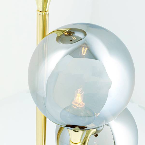 Tischleuchte Al Capone Glas / Stahl - 3-flammig