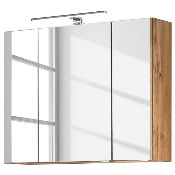 Badkamerset Tira II (3-delig) wit glas/Wotan eikenhouten look