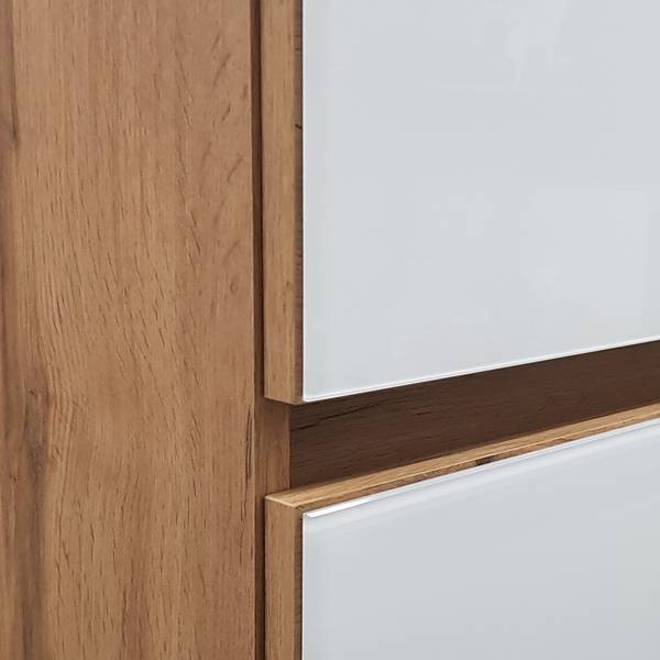 Badkamerset Tira II (3-delig) wit glas/Wotan eikenhouten look