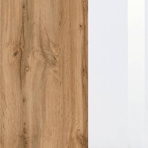 Badkamerset Tira II (3-delig) wit glas/Wotan eikenhouten look