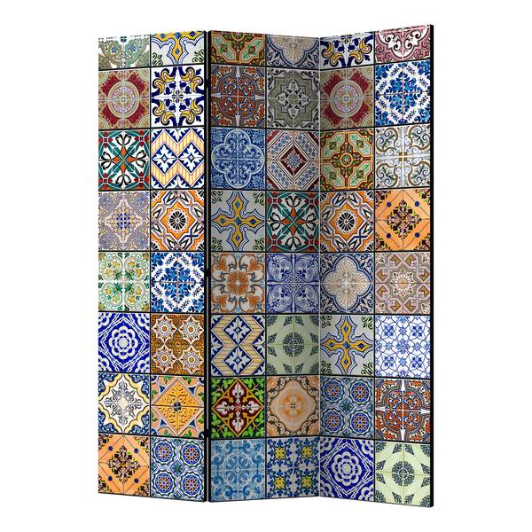 Kamerscherm Kleurenmozaïek (3-delig) vlies - meerdere kleuren - 3-delig