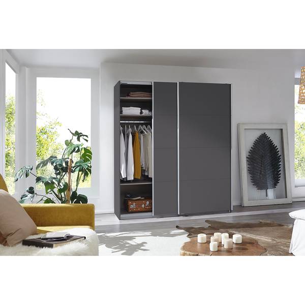 Schwebetürenschrank Caracas I Graumetallic - Breite: 181 cm - Classic - Ohne Spiegeltür/-en