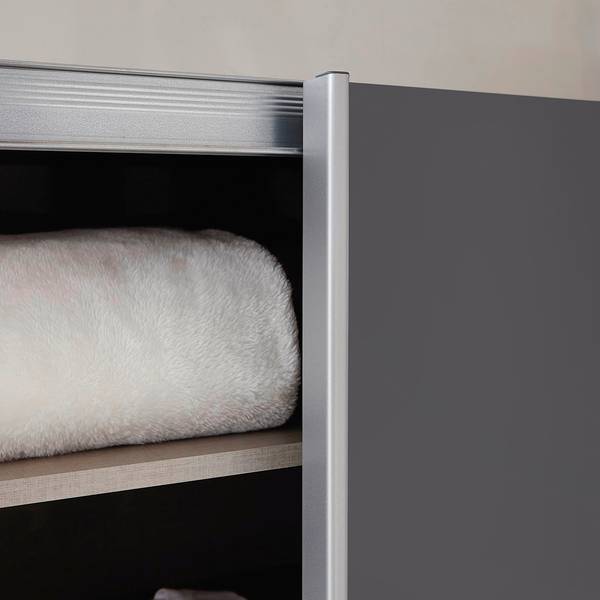 Schwebetürenschrank Caracas I Graumetallic - Breite: 181 cm - Classic - Ohne Spiegeltür/-en