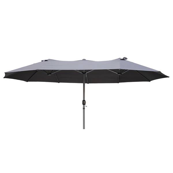 Doppel-Sonnenschirm Cascais Aluminium / Polyester - Grau