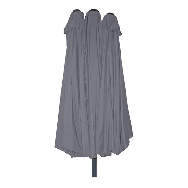 Doppel-Sonnenschirm Cascais Aluminium / Polyester - Grau