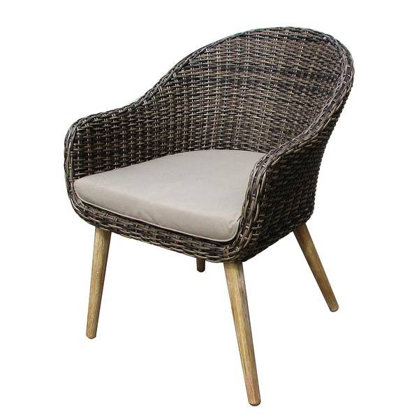 Stuhl Pueblo (2er-Set) Akazie / Polyrattan - Braun