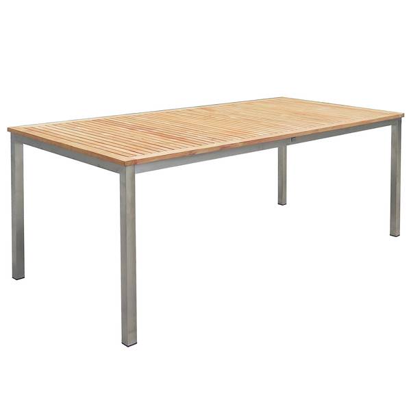 Tisch Denver Stahl / Teakholz - Braun