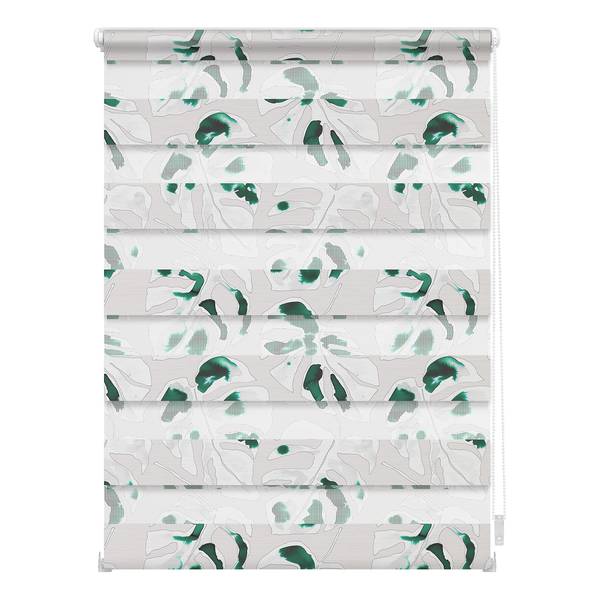 Klemmfix Duo Rollo Monstera Polyester - Grün - 45 x 150 cm