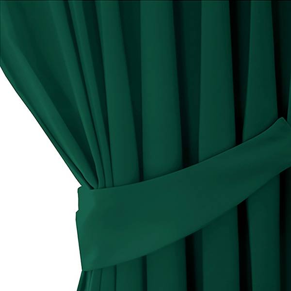 Rideau à ruflette Blackout II Polyester - Vert foncé
