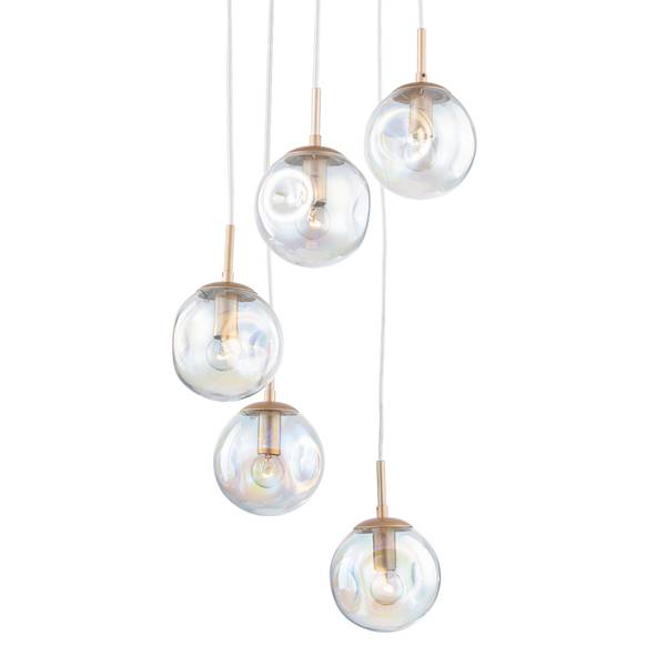 Pendelleuchte Arta II Glas / Eisen - 5-flammig - Durchscheinend