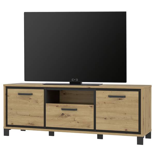 TV-Lowboard Egan Eiche Artisan Dekor / Eiche Schwarz Dekor