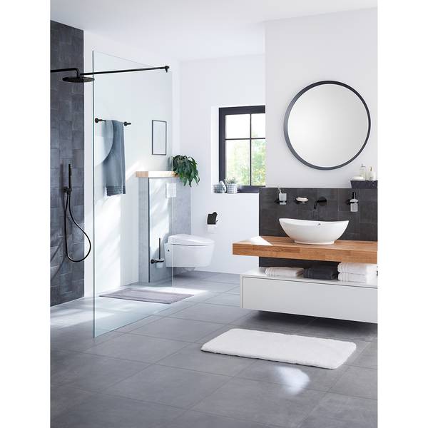 Tandenborstelbeker Apollo Nero aluminium/glas - zwart/melkglas