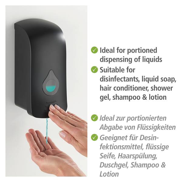 Distributeur de désinfectant Ranera Matière plastique ABS - Noir - 10 x 10 cm