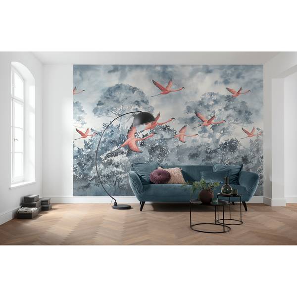 Vlies-fotobehang Flamingos in the Sky vlies - meerdere kleuren