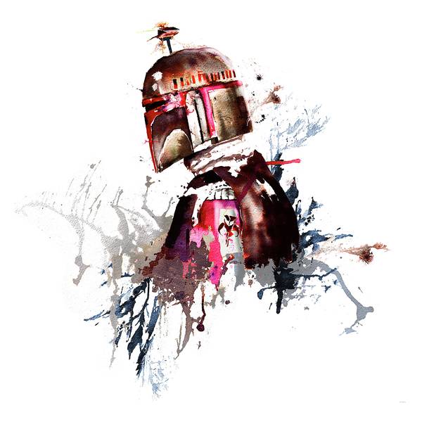 Papier peint Star Wars Boba Fett Intissé - Multicolore
