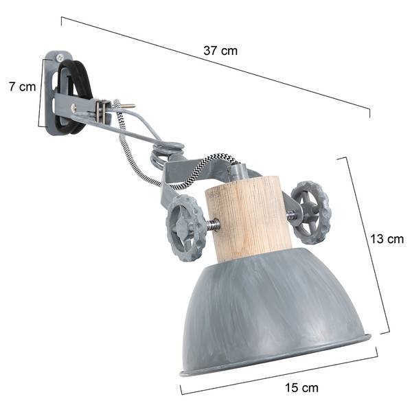 Wandleuchte Gearwood III Aluminium - 1-flammig