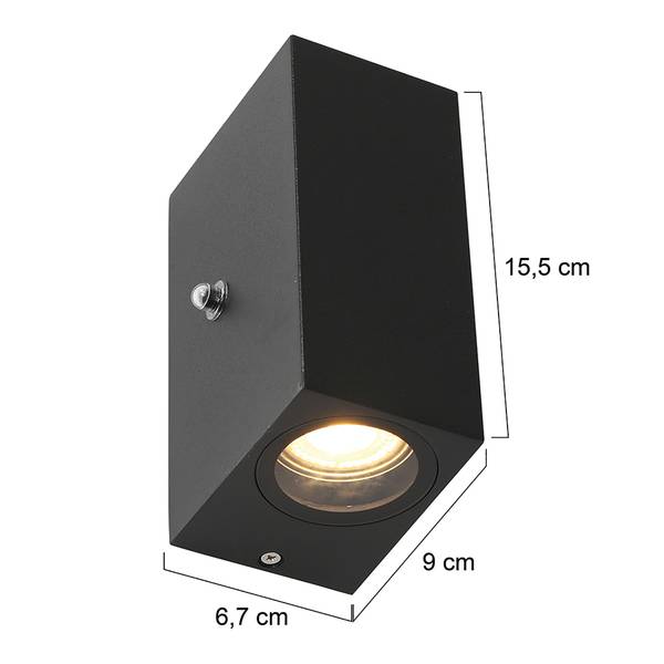 LED-Wandleuchte Buitenlamp Typ B Acrylglas / Aluminium - 2-flammig - Schwarz - Flammenanzahl: 2