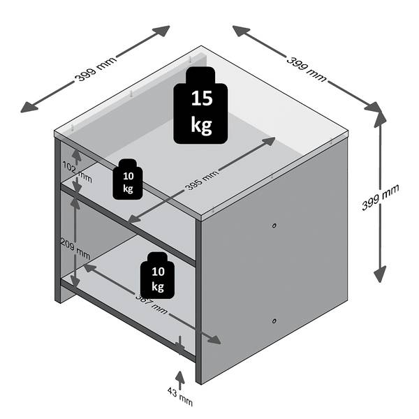 Bijzettafel Pinar betonnen look/wit