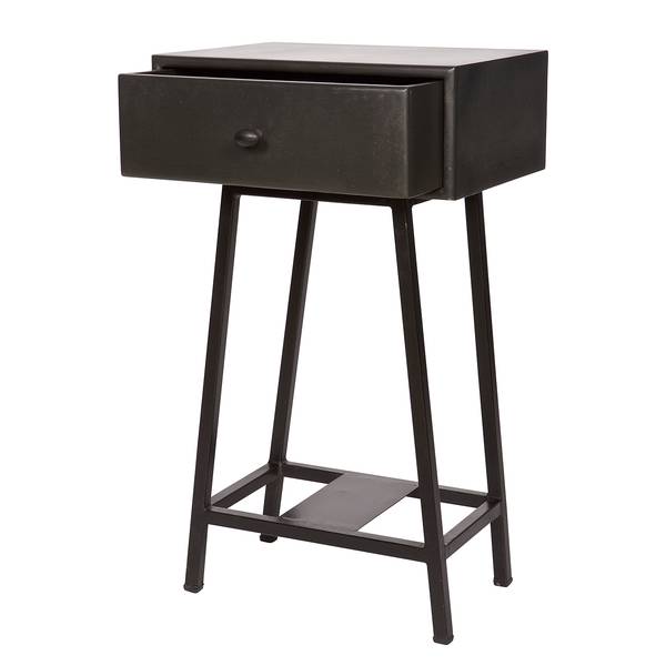 Bout de canapé Kait Manguier massif / Métal - Noir