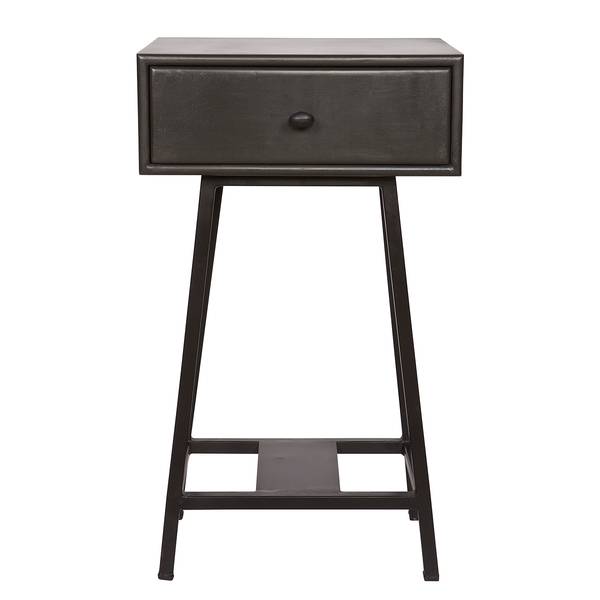 Bout de canapé Kait Manguier massif / Métal - Noir