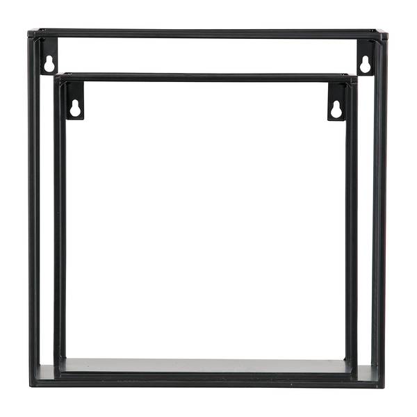 Wandregal Asmo IV (2er-Set) Metall - Schwarz