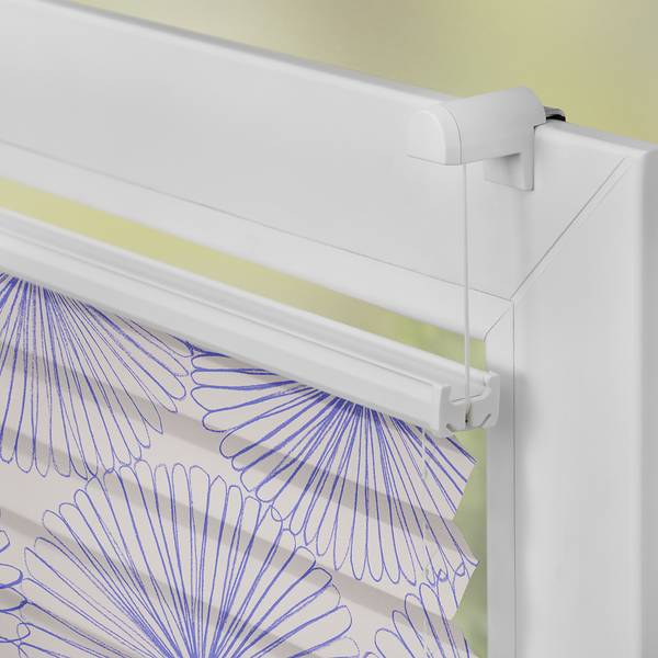 Store plissé sans perçage Flower Wheel Polyester - Bleu - 45 x 130 cm
