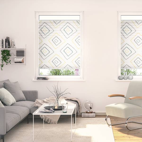 Plissee Klemmfix Stripy Boho Rectangle Polyester - Beige - 45 x 130 cm