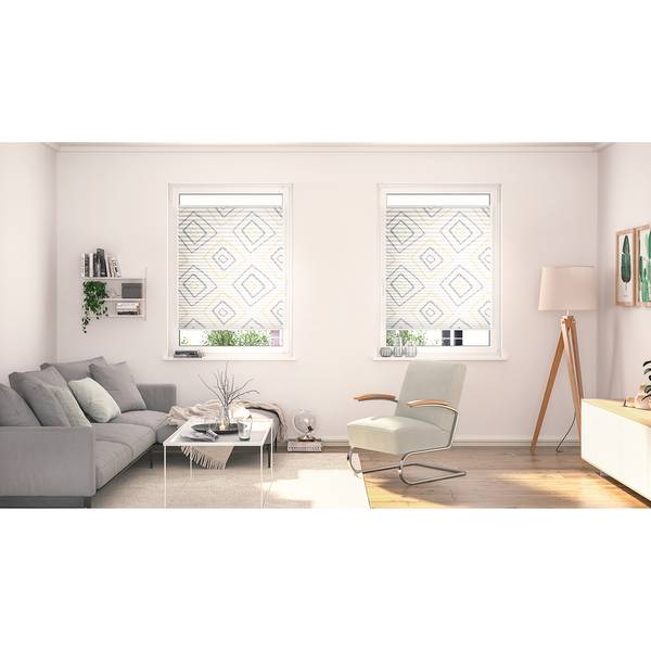 Plissee Klemmfix Stripy Boho Rectangle Polyester - Beige - 45 x 130 cm