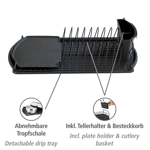 Geschirrabtropfer Basic Metall / Polypropylen - Schwarz