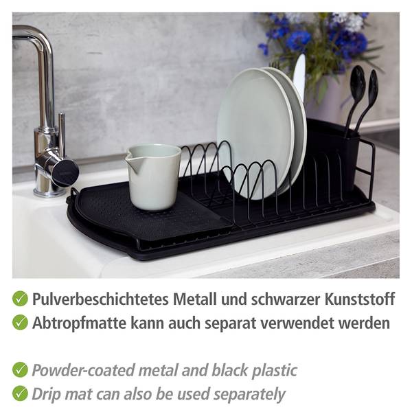 Geschirrabtropfer Basic Metall / Polypropylen - Schwarz