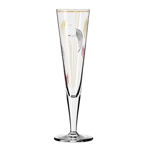Champagnerglas Goldnacht Wildgänse Kristallglas - Transparent / Gold - Fassungsvermögen: 0.2 L