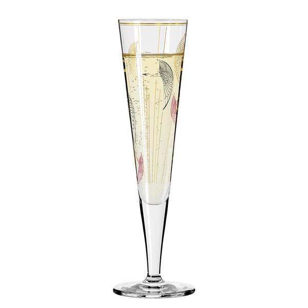 Champagnerglas Goldnacht Wildgänse Kristallglas - Transparent / Gold - Fassungsvermögen: 0.2 L