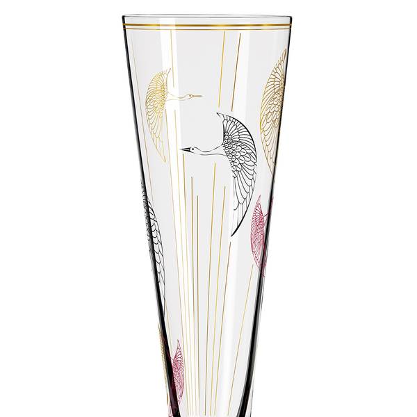 Champagnerglas Goldnacht Wildgänse Kristallglas - Transparent / Gold - Fassungsvermögen: 0.2 L
