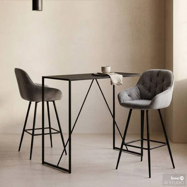Bartisch Coogee I Esche Schwarz Dekor
