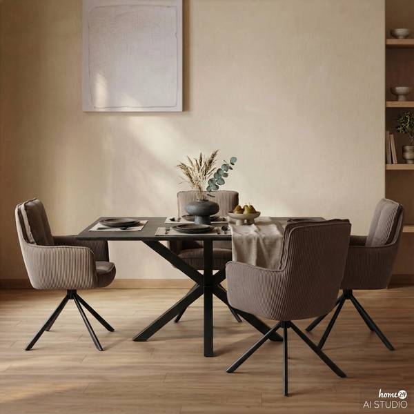 Esstisch Holcot rechteckig Schwarz - 160 x 90 cm