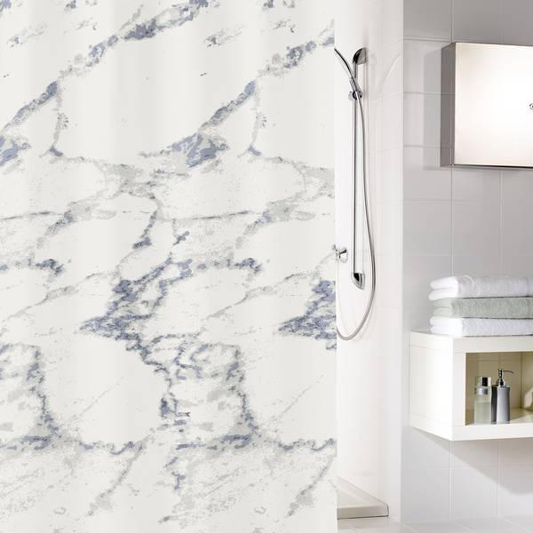 Duschvorhang Marble Polyester - Anthrazit - 120 x 200 cm
