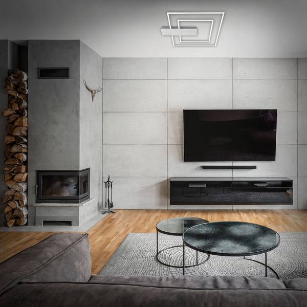 LED-Deckenleuchte Nico Duo II Polycarbonat / Eisen - 1-flammig