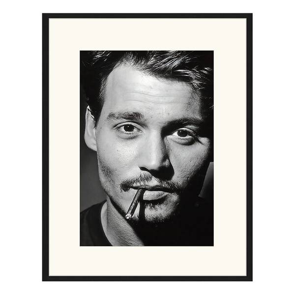 Afbeelding Johnny Depp massief beukenhout/plexiglas - 73 x 93 cm