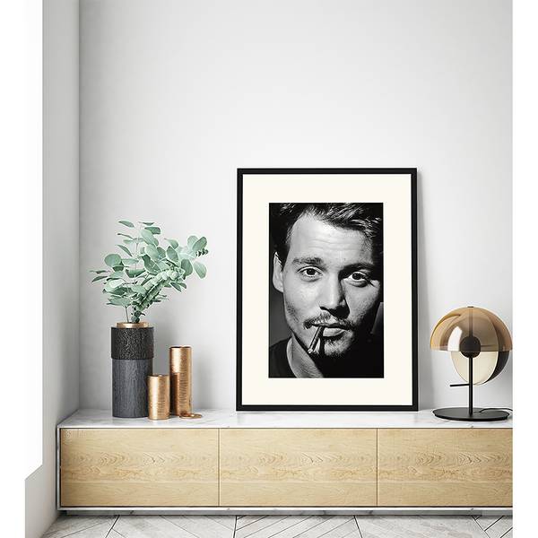 Afbeelding Johnny Depp massief beukenhout/plexiglas - 73 x 93 cm