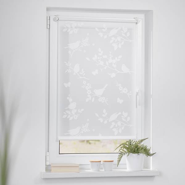 Klemfix rolgordijn Vogel polyester - wit - 70 x 150 cm