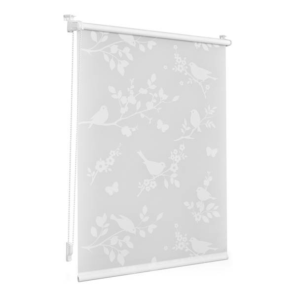 Klemfix rolgordijn Vogel polyester - wit - 70 x 150 cm