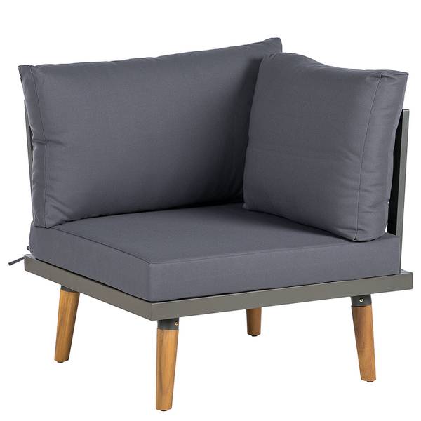 Modulare Loungeecke Capilla Akazie massiv / Polyester - Braun / Grau