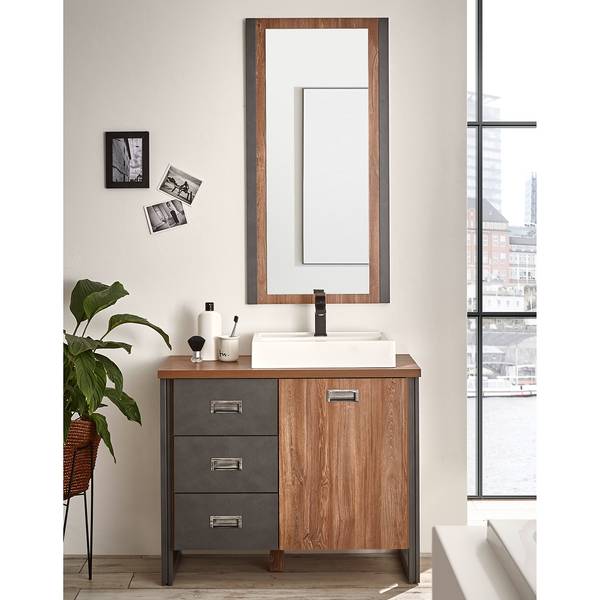 Badkamerset Marton X (2-delig) Stirling eikenhouten look/antracietkleurig