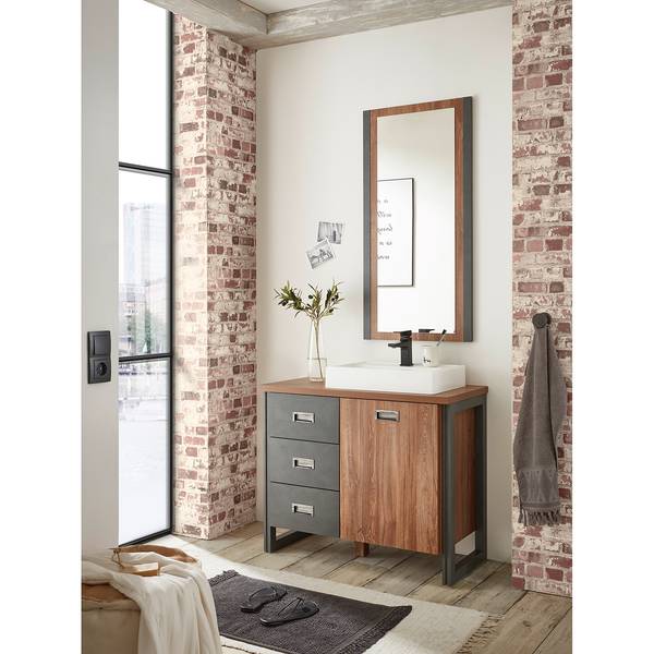 Badkamerset Marton X (2-delig) Stirling eikenhouten look/antracietkleurig