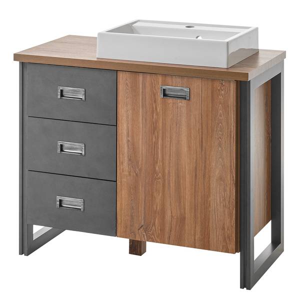 Badkamerset Marton X (2-delig) Stirling eikenhouten look/antracietkleurig