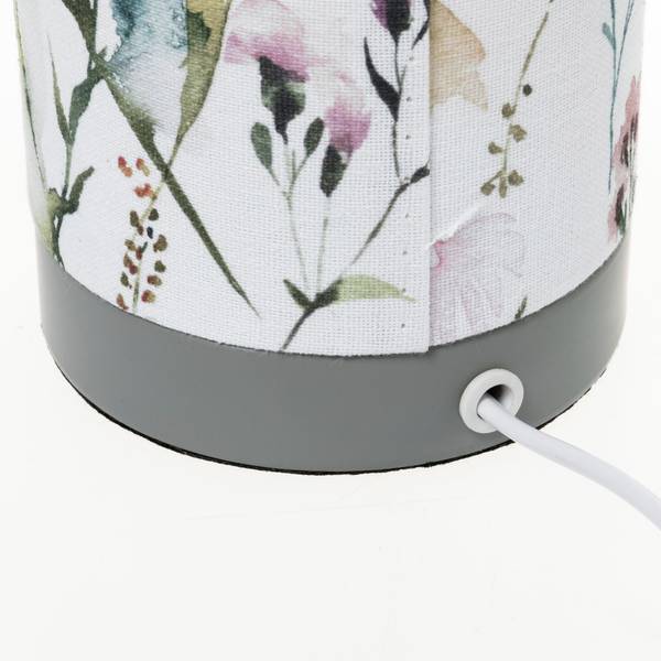 Tischleuchte Flowery Romance Leinen / Beton - 1-flammig
