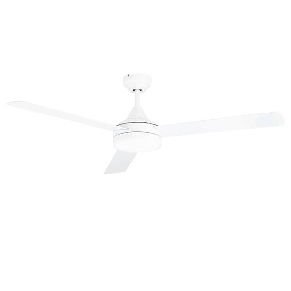 LED-plafondventilator Sesimbra I acrylglas/staal - 1 lichtbron - wit/lichtbruin