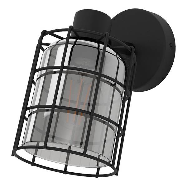 Plafonnier Consaca I Verre fumé / Acier - 1 ampoule