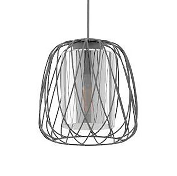 Pendelleuchte Floresta I Rauchglas / Stahl - 1-flammig