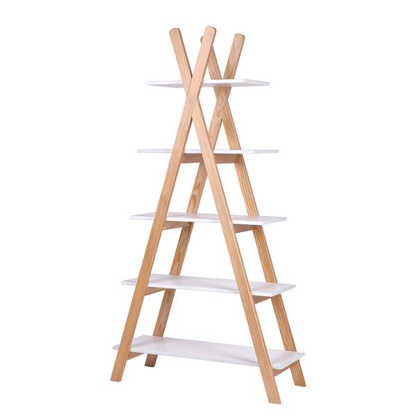 Regal Gustav Weiß - Pinie - 90 x 170 x 35 cm